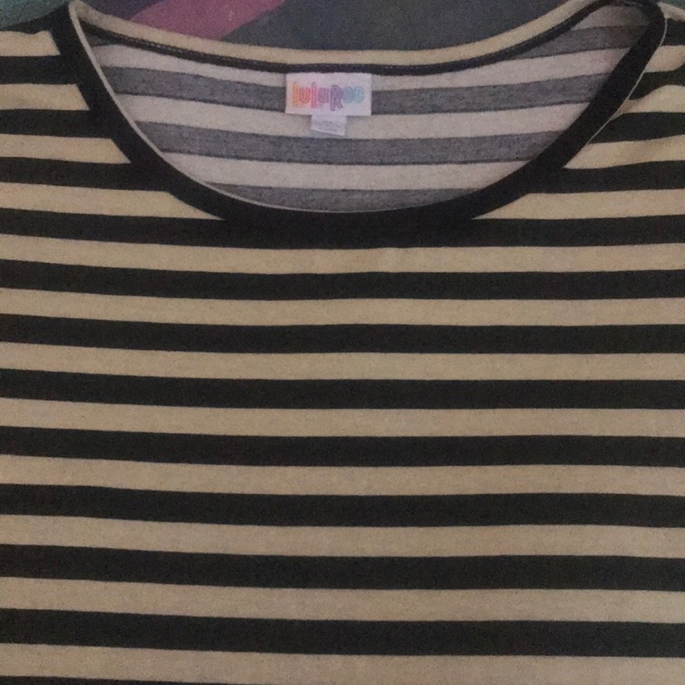 Black and cream striped Julia w/polka dot bottom